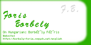 foris borbely business card